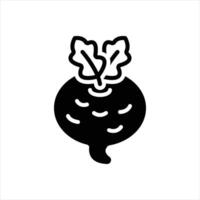 Solid icon turnip vector