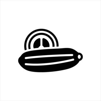 Solid icon cucumber vector