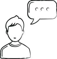 Man Speaking With Bubble Speech Outline vector