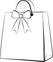 Shopping Bag Line Art Illustration vector