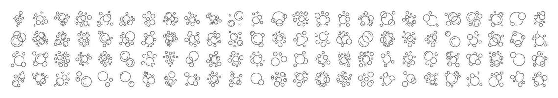 Foam Line Icon Bundle. Foam Outline Signs for Graphic and Web Design, Apps, Adverts, Various Cards vector