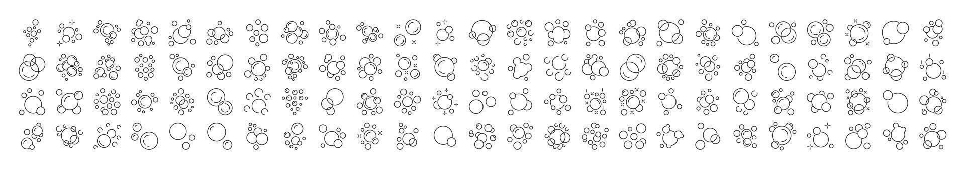 Foam Line Icon Bundle. Foam Outline Signs for Graphic and Web Design, Apps, Adverts, Various Cards