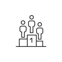 Men on Pedestal Minimalistic Thin Outline Icon for Web and Graphic Design, Apps, Banners, Social Network and Cards vector