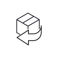 Sign of Arrow on Box for Graphics, Concept, Apps vector