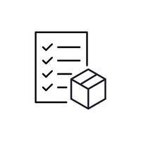 Clipboard by Box Minimalistic Thin Outline Icon for Web and Graphic Design, Apps, Banners, Social Network and Cards vector