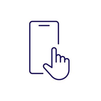 cursor por teléfono inteligente minimalista icono pictograma para web y gráfico diseño, aplicaciones, pancartas, social red y tarjetas vector