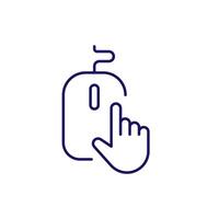 Computer Mouse Minimalistic Outline Icon for Web and Graphic Design, Apps, Banners, Social Network and Cards vector