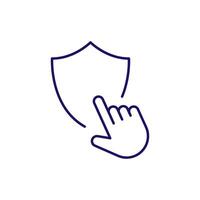 Cursor by Shield Modern Outline Style Icon for Design, Cards, Apps, Social Networks vector