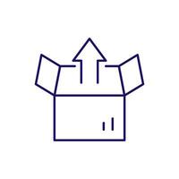 Arrow Up in Box Outline Icon for Graphics and Web Design, Apps, Adverts, Various Cards vector