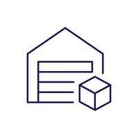 Box next to Warehouse Thin Icon for Web Sites, Books, Cards, Apps vector