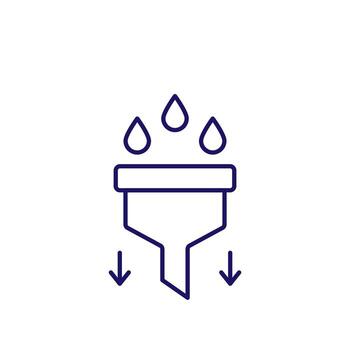 Drops and Arrows with Filter Minimalistic Outline Icon for Web and Graphic Design, Apps, Banners, Social Network and Cards vector