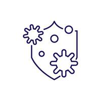 Virus and Shield Outline Picture for Graphic and Web Design, Apps, Adverts, Various Cards vector