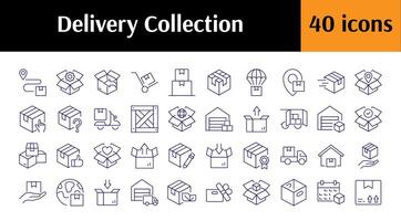 Simple Linear Icon of Box, Transportation, Delivery. Minimalistic Linear Pictogram for Web and Graphic Design, Apps, Banners, Social Network and Cards vector