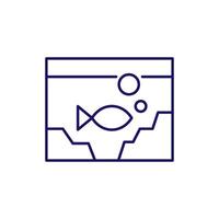 Linear Picture of Aquarium for Graphics, Concept, Apps vector