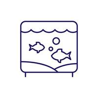 Aquarium Minimalistic Thin Icon for Web and Graphic Design, Apps, Banners, Social Network and Cards vector