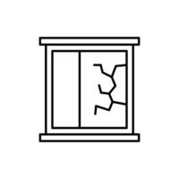 Broken Window Outline Symbol for Graphic and Web Design, Apps, Adverts, Various Cards vector