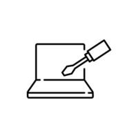 Laptop Repair Minimalistic Sign for Web and Graphic Design, Apps, Banners, Social Network and Cards vector