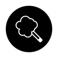 Minimalist cotton candy icon on a black circle background offering simplicity and visual appeal suitable for design projects vector