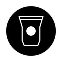 Minimalist coffee cup icon in a black circle great for branding projects and designs that needs an easy to grasp symbol vector