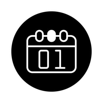 Minimalist Calendar Icon Representing First Day of Month Appointment Schedule Reminder Planning Event Organizer Interface vector