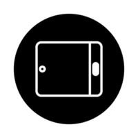 Minimalist black and white tablet icon design showcasing modern technology and connectivity in digital devices for use vector