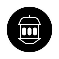 Minimalist bird feeder icon illustration on a black circle background design image for digital content vector