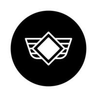 Minimalist aviation badge logo emblem design inside circle for branding and identity visual graphics vector