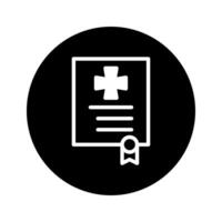 Medical certificate icon representing healthcare assurance and professional health accreditation displaying standard documentation and verification of patient wellness displaying healthcare vector