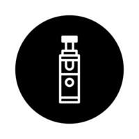 Illustration depicting a vaporizer pen with a black background showcases a minimalist e cigarette smoking device vector