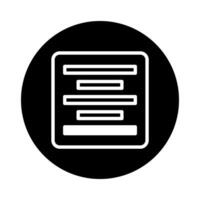 Iconic representation of document formatting options a minimalist design for web and application interfaces emphasizing alignment and structure vector