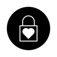 Heart lock icon illustration represents security and safety in loving relationships with protection concept and emotional commitment vector