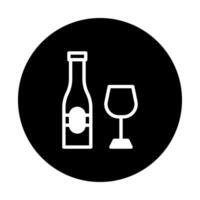 Elegant wine bottle and glass icon design for wine related service offering clean visual appeal vector