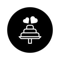 Elegant wedding cake icon in black circle displaying love and celebration suitable for invitations and decorations vector
