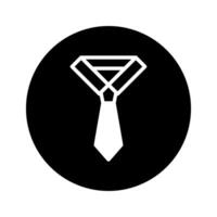 Elegant tie icon in black circle representing professional attire for business or formal occasions and style vector
