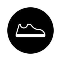 Elegant single shoe symbol design illustration on black circle background modern and minimalist style art vector