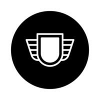 Elegant emblem illustration displaying shield icon with wings design in center position perfect for logos vector