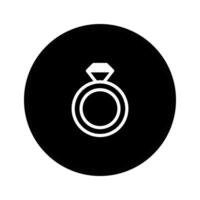 Elegant diamond ring icon symbolizing love commitment and marriage in a simple minimalist design perfect for graphic use vector