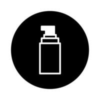 Elegant cosmetic dispenser icon design showcasing minimal style within a circular background with sleek aesthetics vector