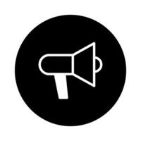 Conceptual megaphone icon design communication element representation announcing promoting broadcasting marketing loudhailer voice amplifier broadcasting social media vector