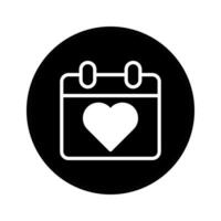 Calendar with heart icon displaying love and appointment dates important events and schedules reminders vector