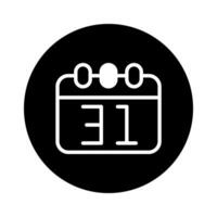 Calendar icon indicating the thirty first day of the month reminder on special occasion vector