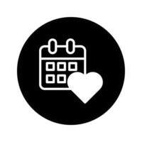 Calendar date with heart design perfect for valentines day or event reminder icon vector