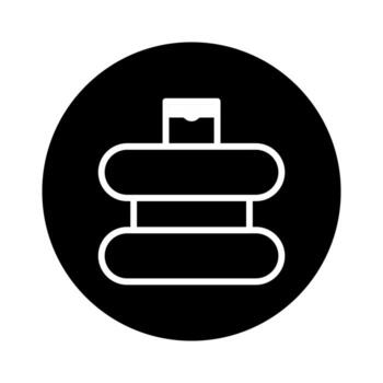 Black circular background displaying the iconic shape of a water cooler container for easy recognition usage vector