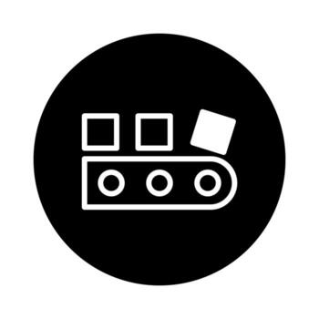 Automation process on a conveyor belt symbolizing industrial efficiency and modern production line innovation in factories vector