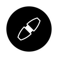 Abstract Geometric Design of a Capsule Shape Icon within a Circular Frame for Branding Material vector