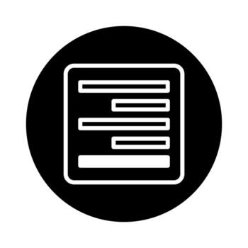 A minimalist black and white icon design of a document or file representing information vector