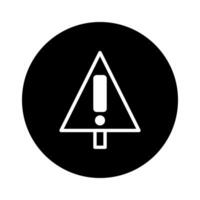 A Minimalist Attention Icon Illustration Showing a Caution Sign Inside a Circle Over a White Background vector