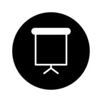 A clean black and white presentation board icon for business needs great for websites vector