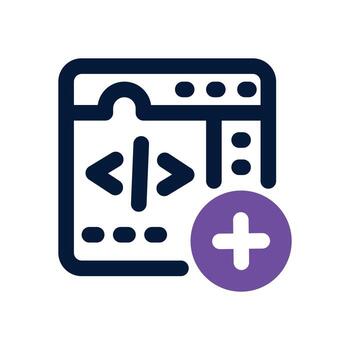 add program dual tone icon. Sleek and modern icon for websites and mobile apps. vector