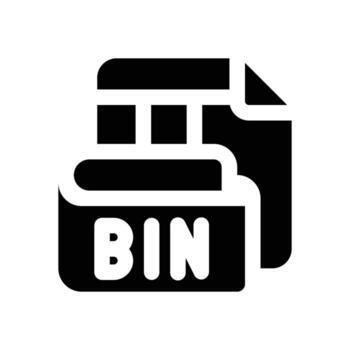 binary file glyph icon. Strong and solid icon for websites and mobile apps. vector